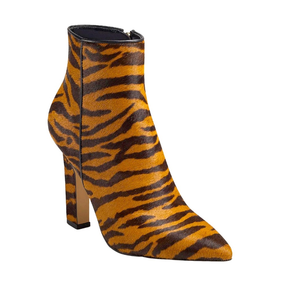 NEW! MARC FISHER MAYAELY ZEBRA PONY HAIR BOOTIES